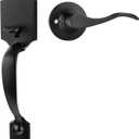 Goldenwarm Black Front Door Handle, Door Handle Exterior, Single Cylinder Front Door Handle Only, Matte Black Front Door Handle No Lock