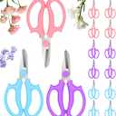 12 Pcs Flower Scissors, Stainless Steel Floral Shears Fresh Flowers Stem Scissors Garden Plant Pruning Shears for Flower Arrangement Branches and Leaves Trimming (Pink, Blue, Purple)