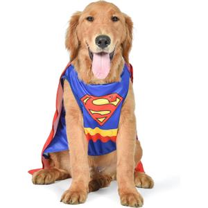 DC Comics Superhero Superman Halloween Costume for Dogs, Medium (Blue) DC Comics Superhero Superman Halloween Costume for Dogs, Medium (Blue)