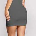 Cantonwalker Bodycon Mini Skirts for Women High Waist Split Hem Pencil Skirts (Gray, S)