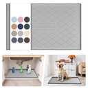 URMONA 34" x 22" Waterproof Silicone Mat in Multiple Sizes & Colors, Under Sink Mat for Kitchen & Bathroom, Pet Food Pad for Dogs & Cats, Kitchen Cabinet Liner, Multi-Purpose for Storage(Light Grey)