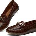 VERDASCO Women's Loafers Comfort Slip-Ons Flat Work Shoes Casual Moccasins Penny Loafers Lady Dress Shoes (7.5 Wide, Chocolate Leather)