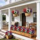 Artificial Faux Pansy Plastic Silk Flowers Fake Plants for Outdoor,6 PCS