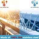 Bird Spikes Install,304 Stainless Steel Bird Deterrents Spikes for Outside to Keep Birds Away Bird Scare Devices Outdoor (60, Metal)