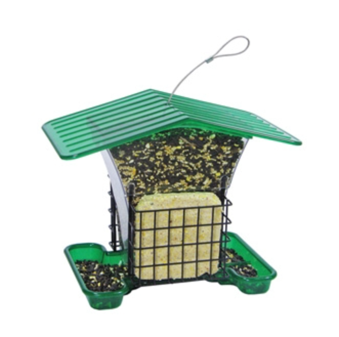Belle Fleur Hopper Bird Feeder With Suet Holders
