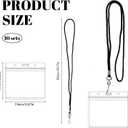 10 Pack Vertical Id Card Holder with Black Lanyard - Waterproof Resealable Zip Name Tag Badge Holders for Id Cards and Tags