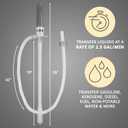 DEWAY Automatic Fuel Transfer Pump - 3X More Powerful D Battery Powered, Extra Long Hose Fits All Size Cans, Portable Liquid Pump Transfers Gasoline, Water & More at 2.6 Gal/Minute