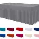 Smiry Spandex Tablecloth, Elastic Fitted Stretch Tablecloth for 6FT Rectangle Tables, Waterproof Washable Table Cover Skirt for Outdoor, Wedding, Banquet & Parties (Grey, 72Lx30Wx30H Inch)