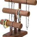 3-Tier Bracelet Holder Stand Display Wooden T-Bar Bracelets Holder Organizer for Displays, Storage Stand Tower for Bangle