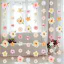 12 Pcs 79.2 ft Artificial Flower Garland Hanging Decorations Fake Floating Floral Garlands Dangling Flower Decorations for Party Background with Hooks for Birthday Home Garden(Cute Style)