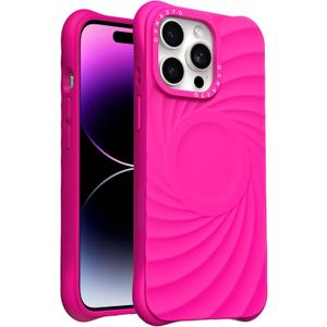 ORNARTO Vortuxe for iPhone 14 Pro Max Case 6.7" | 2X MIL-STD Drop Protection | Compatible with MagSafe | Sleek Aesthetic Liquid Silicone Phone Cover - Hot Pink