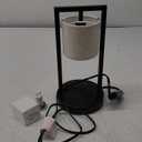 Candle Warmer Lamp with Timer, Black Candle Lamps Linen Fabric Shade, 3-Level Dimmable Candle Light Wax Melt Warmer for Scented Wax, 35W Electric Warmer Lamp for Women Home Decor (2 Bulbs Included)