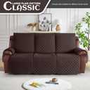 KinCam Waterproof Recliner Sofa Cover, Non-Slip Reclining Couch Covers for 3 Seat, Recliner Couch Cover Furniture Protector with Elastic Straps for Pets, Kids, Chocolate