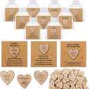 60 Set Wooden Pocket Hug Token Gift Bulk with Exchange Relationship Greeting Cards Organza Bags Heart Shape Pocket Hug Keepsake for Colleagues Family Distance Social Celebration of Life Love Gift
