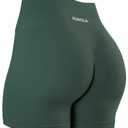 AUROLA Power Scrunch Butt Workout Shorts for Women Seamless Gym Shorts High Waist Tummy Control Yoga Biker Shorts,Eden Green,XL