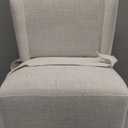 KISLOT Upholstered Dining Chair with Casters Wingback Modern Side Armless Deskchair with Rollers for Diningroom Bedroom Livingroom Reading Room, Cream Beige, 1 Box