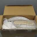 Reallnaive 8 Pcs Farmhouse Wood Candle Holders with Pillar Candles Set Wooden Rustic Candle Holders Round Decorative Serving Tray Bead Garland with Natural Wood Tassels for Table Centerpiece (White)