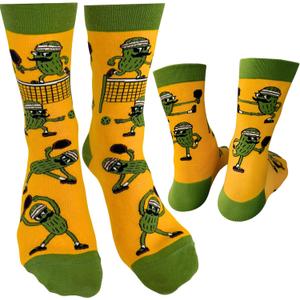 2 x I'D RATHER BE CHASING Funny Mens Socks, Golf & Pickleball Gifts for Men, Golfers Unique Crew Sock, Golfing Gift Accessories (Yellow)