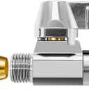 Brass Ball Valve - 1/4"Comp Male x 1/4"Comp Female Swivel Shut off Valve, Quarter Turn Stop Valve for Switching and Adjusting the Inlet Water Flow of Refrigerator,Ice Maker and Large Humidifier(1 PCS)