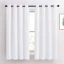 Window Curtains, 62x52in,  White pack of 2