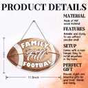 Family Fall Football Signs, Fall Decoration Signs, Decorative Hanging Wall Wood Sign, Farmhouse Autumn Sign, Front Door Decor, Rustic Thanksgiving Decorative for Porch Home Wall Indoor Outdoor Decor