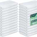 100% Cotton Bath Towel Set Pack of 24|500 GSM|Soft Large Bath Towel|Super Absorbent|Quick Dry|Ideal for Pool Home Gym Spa Hotel|Perfect for Daily Use|Bath Towel Set 20x40 Inche|White