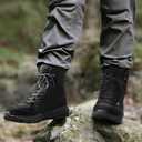 NORTIV 8 Men's Waterproof Lightweight Military Tactical Work Boots Outdoor Hiking Combat Motorcycle Boots (Black)