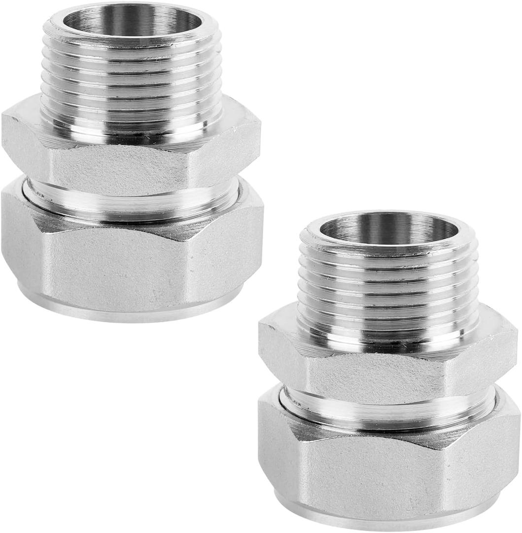 2 PCS 3/4'' x 3/4'' Straight Air Line Fittings for 3/4 Inch Shop Air Line Kit, Air Tubing Fittings for Compressed Air Line Piping System Kit