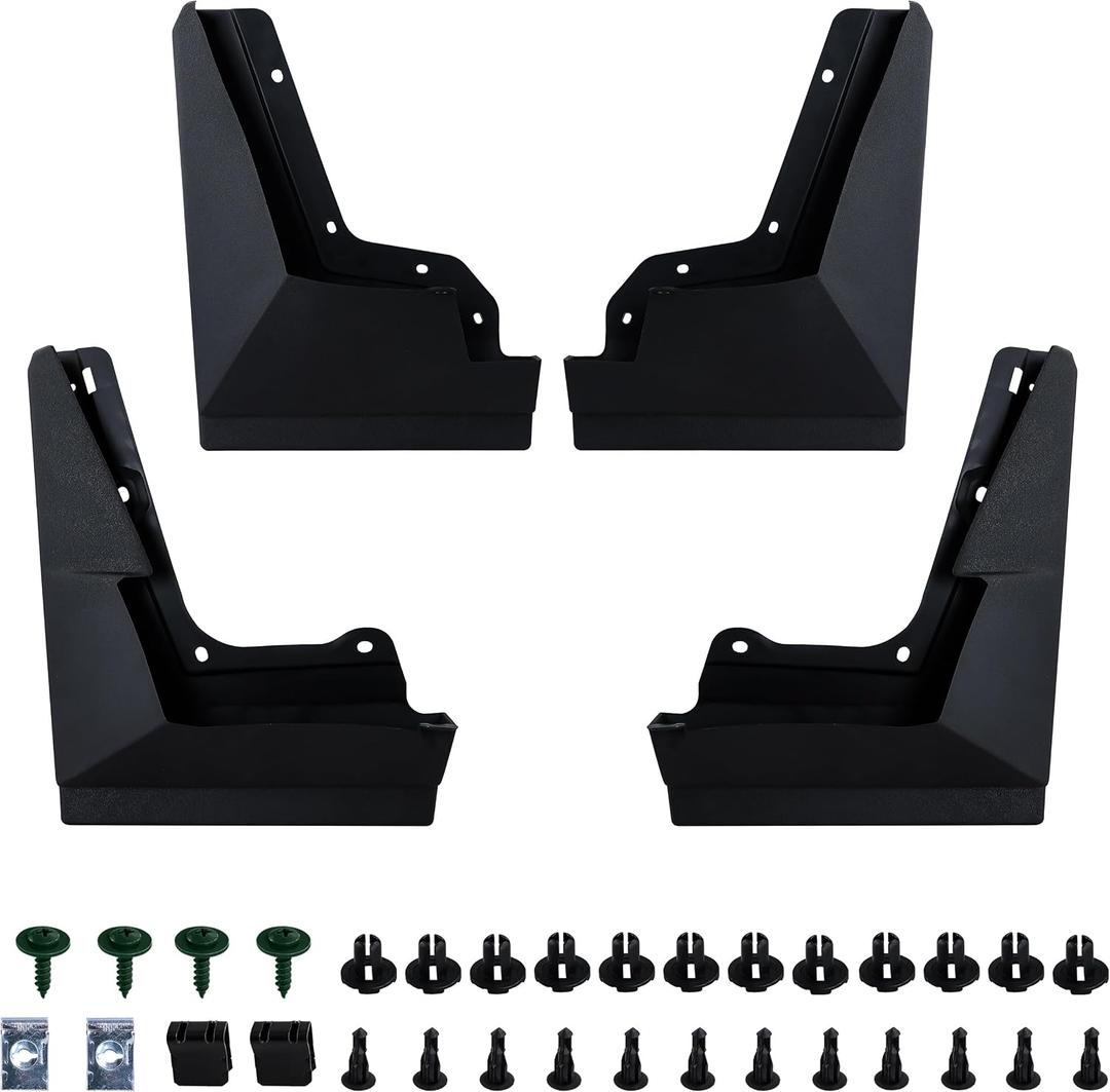 Amooca Mud Flaps Customized for Tesla Cybertruck No-Drill Splash Guards Mudguards with Hardware Front & Rear 4pc Set