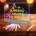 Cosmody led Drawing Board 5-Color  13"x10" Glowing Acrylic Dry Erase Board with 4 Modes, Invisible Stand, 7 Markers, Hanging Chain | Rewritable for Home/Classrooms, Trendy Gift