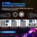 MICTUNING 10FT 5Pin Extension Wire Cable Cord for C1 C2 C4 Q1 RGBW Series LED Rock Lights V1 RGBW Wheel Lights (2 Pack)