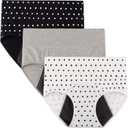 INNERSY Period Underwear for Women High Waisted Leak-Proof Postpartum Menstrual Panties 3-Pack (Small, Polka Dot)