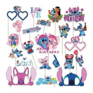 22 Pcs Party Decorations, Cute Photo Booth Props, Cartoon Party Supplies for Girls and Boys, Birthday Party Celebration Decoration Photography Props