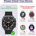 12+4 Pack Case for Samsung Galaxy Watch Ultra 47mm 2025/2024 with Tempered Glass Screen Protector, Waterproof Hard PC Scratch Resistant Protective Cover Compatible with Galaxy Watch Ultra