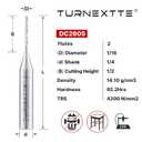 2 x Down Cut Spiral Router Bit for CNC, 1/16 inch Cutting Diameter and 1/2 inch Cutting Length 1/4 inch Shank Carbide End Mill for Slot Mortise Cut Carving Engraving Grinding Grooving