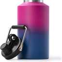 Kerilyn Insulated Gallon Jug with Handle, One Gallon, 128oz Stainless Steel, Large Double Vacuum Water Bottle for Hot & Cold Drinks, Wide Mouth, Sweat Proof, Great for Travel, Camping, Red Gradient