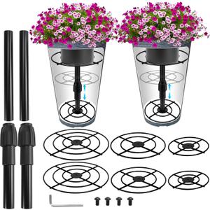 VICAMB 2 Pack Adjustable 6-10.5in Plant Risers for Inside Pots,Metal Planter Lift Inserts Fillers Risers for Tall Square Round Taper Large Pots(5.9" 7.87" 9.84" Base or Top)