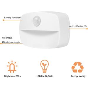 ZISUYU Motion Sensor Light Indoor Led Night Light Stick on Nightlight Battery Operated Lights for Hallway Stair Bathroom Closet Bedroom (Patent Applied) (3 Pack, Cool White)
