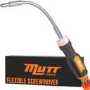 Mutt Tools 12 in 1 Ratcheting Flexible Screwdriver for Tight Spaces – Flexible Shaft Screwdriver with Bit Holder and Bendable Extension