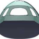 NXONE Beach Tent Sun Shade Shelter for 3/4/6 Person Person with UV Protection, Extended Floor, 3 Mesh Roll Up Windows & 8.0/8.5mm Fiberglass RodsCarry Bag Included (Mint Green)