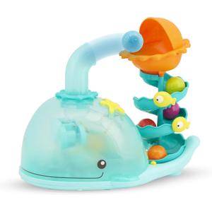 B. toys Musical Whale Ball Popper with Lights Developmental Sensory and Fine Motor Development Baby Toy with 5 Balls Babies, Toddlers Poppity Whale 9+ Months, Medium