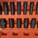 TONYNOL 1/2 Inch Deep Drive Impact Socket Set,6-Point,SAE(3/8" to 1-1/4"),14 Pcs,Cr-Mo Steel,With a Storage Case