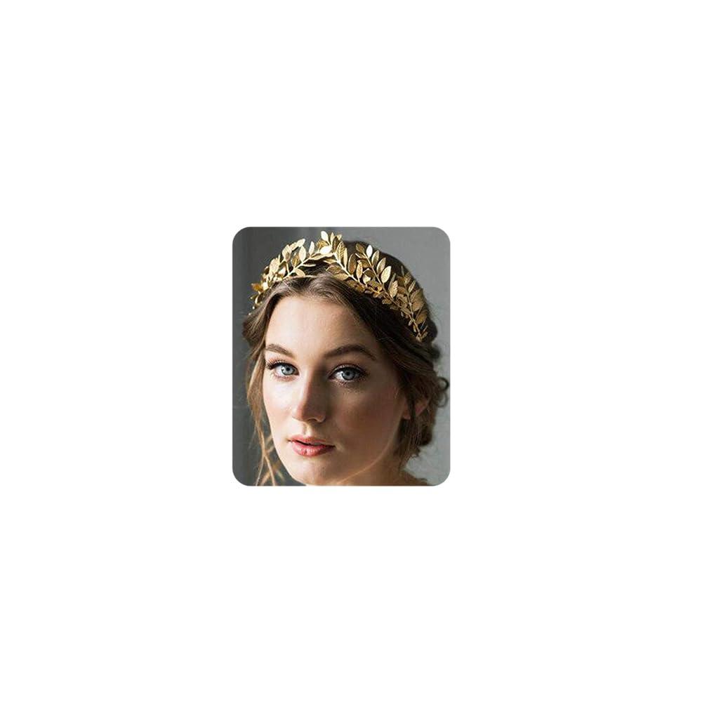 Chargances Bridal Gold Leaf Crown Headband Bridal Tiara Gold Leaf headpiece for Wedding Prom Festival Bridesmaid Hair Accessoriecs(Gold)