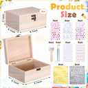 Fiwochic 6 Sets 2026 Senior Boxes Unfinished Wooden Boxes for Graduation Crafts DIY Graduation Memory Keepsake Box 6.7"x5.1"x3.1" with Paints Brushes Gem Letter & Number Decals for Class of 2026 Gifts