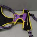 rabbitgoo Dog Harness No Pull with 2 Leash Clips, Adjustable Soft Padded, Reflective Oxford No Choke Pet Vest with Easy Control Handle for Large Dogs, Purple & Yellow, XL