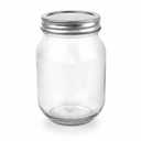 16 oz Glass Mason Jar with Airtight Metal Lid | 2.7" W x 5.2" H