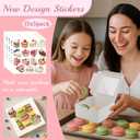 OAMCEG 50 Pack Cupcake Boxes with Window 6x6x3 Inches Cookie Boxes, Bakery Treat Boxes for Pastry, Desserts, Chocolate Strawberries, Cupcake Containers, Gift Giving with Stickers & Twine White