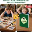 1 Green 9-Pocket Side-Loading Card Album, 20 Pages 360-Card Capacity - Portable Binder for Sports Trading Cards (Soccer, Baseball, Basketball, Football), Secure Snap Closure Collector Album