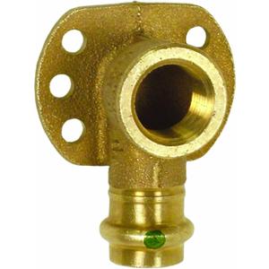 Viega 79190 ProPress Zero Lead Bronze 90-Degree Elbow Drop with Wall Plate with Female 1/2-Inch by 1/2-Inch P x Female NPT