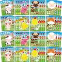 48 Pcs Farm Animal Stickers for Kids - face Sticker with Chicken, Pig, Cow, Sheep, Rabbit, Dog, Cat - Make a Fun Farm Themed face Sticker for Toddlers, Scrapbooking, DIY CraftsBack To School Gifts
